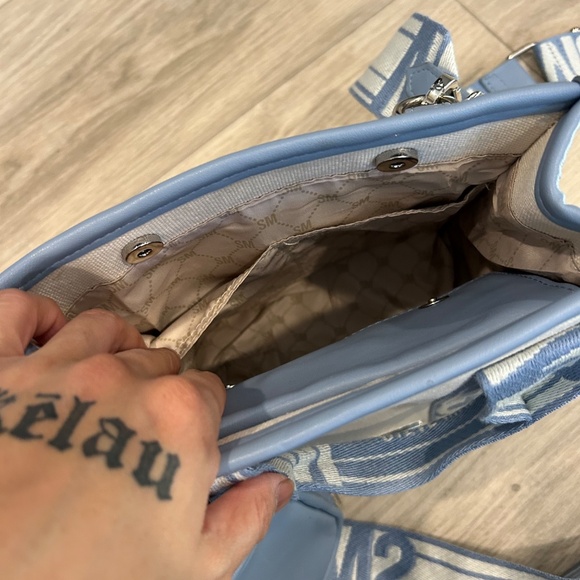 Steve Madden Blue Canvas Mini Tote Purse - Picture 12 of 15